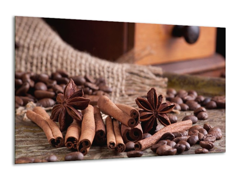 Canvas schilderij Koffie | Wit, Bruin | 120x70cm 1Luik