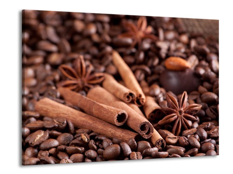 Canvas schilderij Koffie | Wit, Bruin | 100x70cm 1Luik