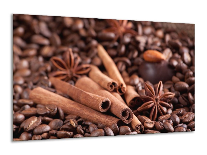 Canvas schilderij Koffie | Wit, Bruin | 120x70cm 1Luik