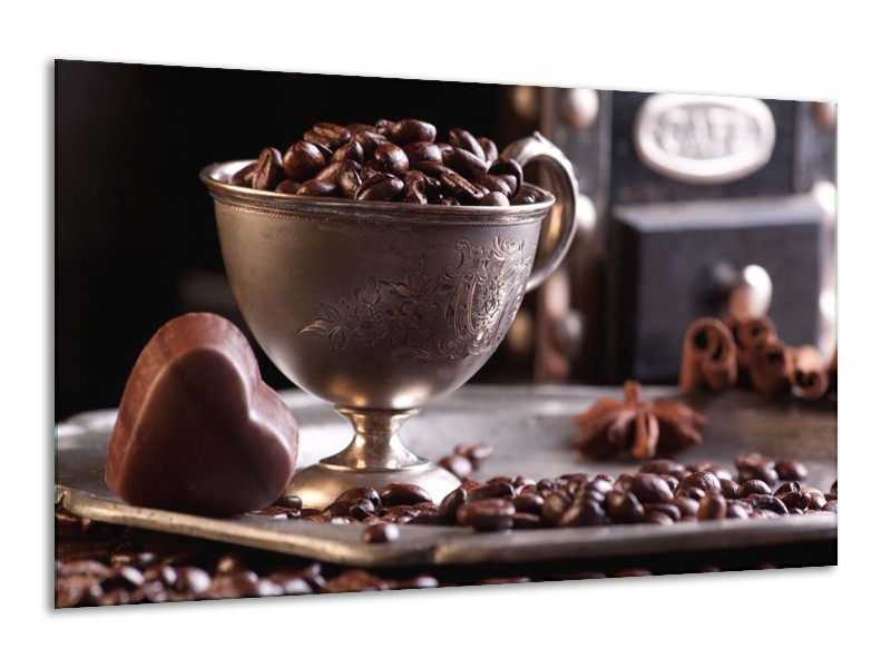 Canvas schilderij Koffie | Wit, Bruin | 120x70cm 1Luik