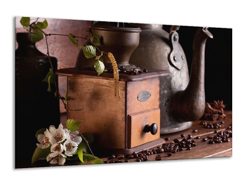 Canvas schilderij Koffie | Wit, Bruin | 120x70cm 1Luik