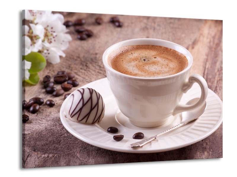 Canvas schilderij Koffie | Wit, Bruin | 100x70cm 1Luik