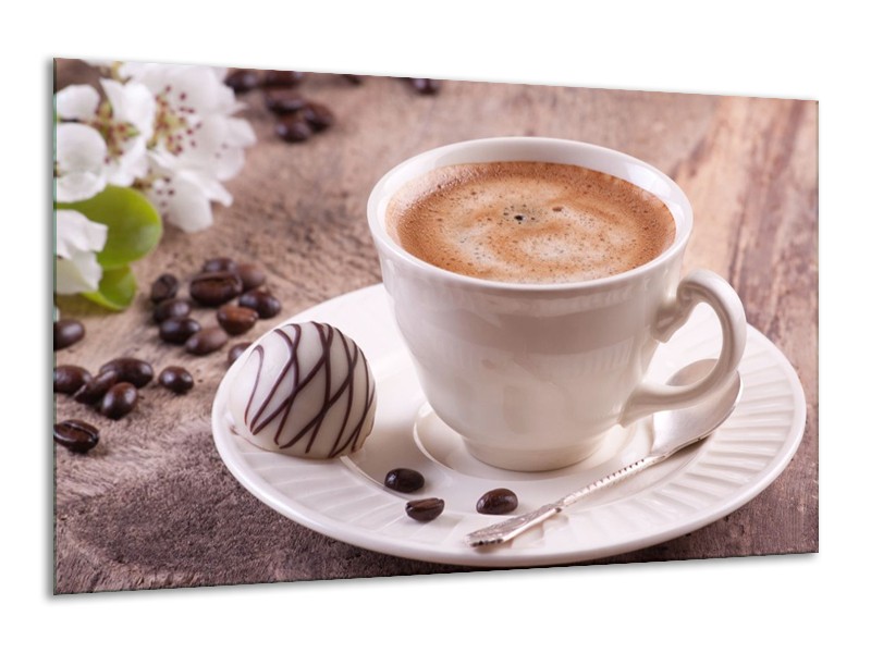Canvas schilderij Koffie | Wit, Bruin | 120x70cm 1Luik