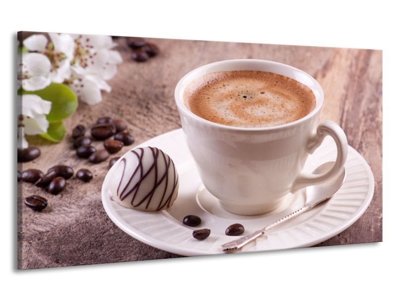 Canvas schilderij Koffie | Wit, Bruin | 190x100cm 1Luik
