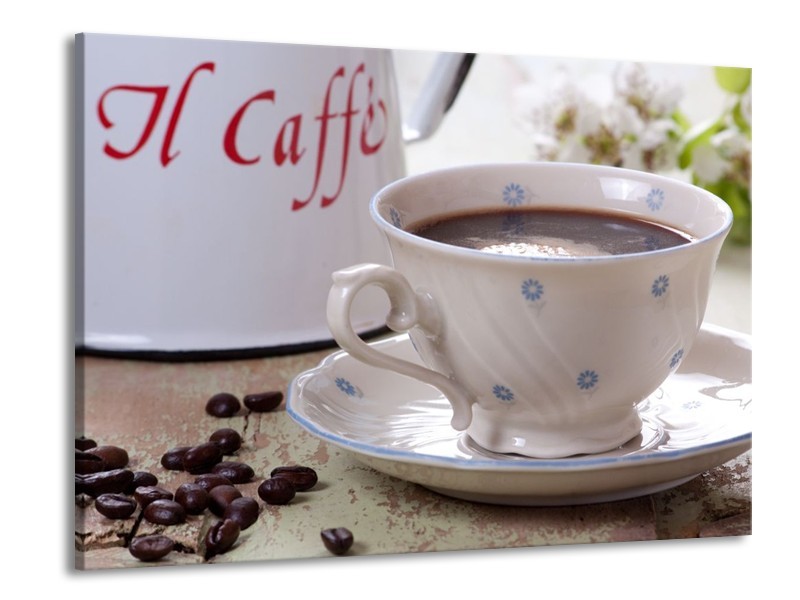 Canvas schilderij Koffie | Wit, Bruin | 100x70cm 1Luik