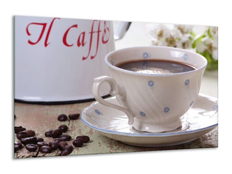 Canvas schilderij Koffie | Wit, Bruin | 120x70cm 1Luik