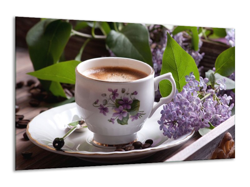 Canvas schilderij Koffie | Wit, Bruin | 120x70cm 1Luik