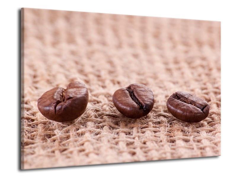 Canvas schilderij Koffie | Wit, Bruin | 70x50cm 1Luik