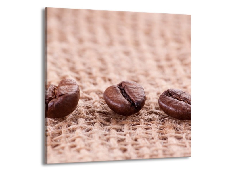 Canvas schilderij Koffie | Wit, Bruin | 70x70cm 1Luik