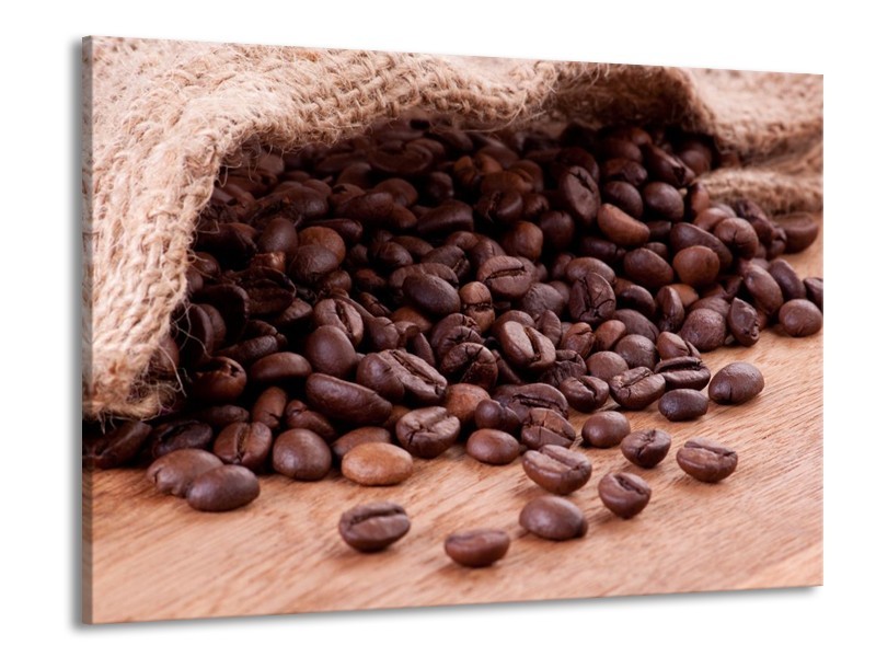 Canvas schilderij Koffie | Wit, Bruin | 100x70cm 1Luik