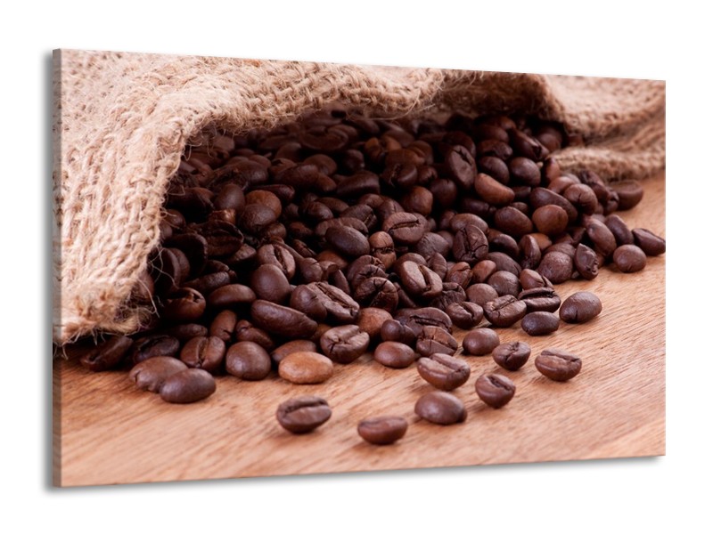 Canvas schilderij Koffie | Wit, Bruin | 140x90cm 1Luik
