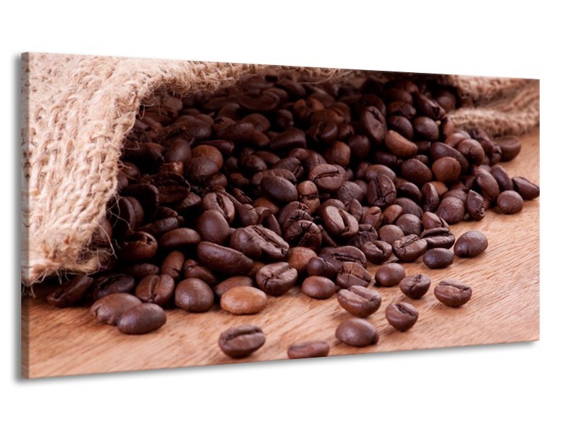 Canvas schilderij Koffie | Wit, Bruin | 170x90cm 1Luik