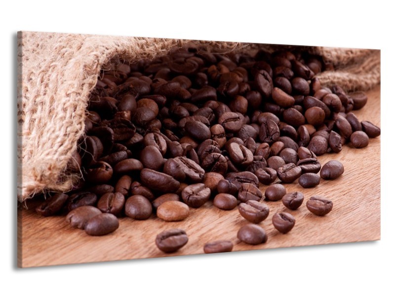 Canvas schilderij Koffie | Wit, Bruin | 190x100cm 1Luik