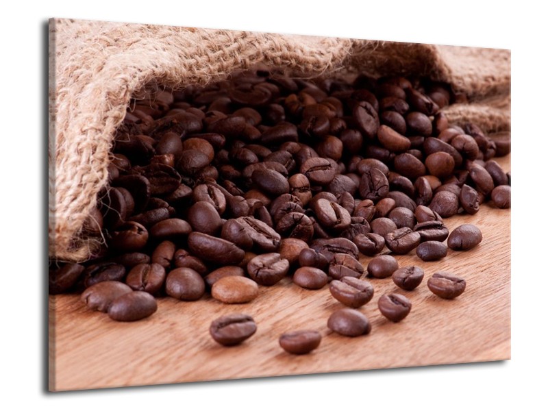 Canvas schilderij Koffie | Wit, Bruin | 70x50cm 1Luik