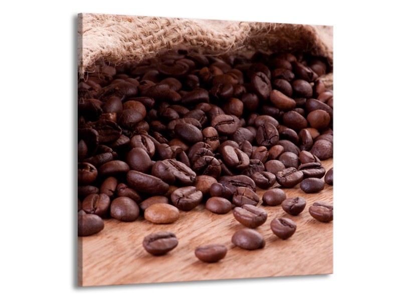 Canvas schilderij Koffie | Wit, Bruin | 70x70cm 1Luik