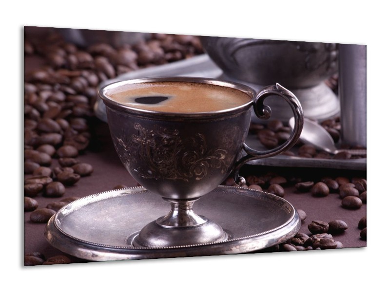 Canvas schilderij Koffie | Wit, Bruin | 120x70cm 1Luik