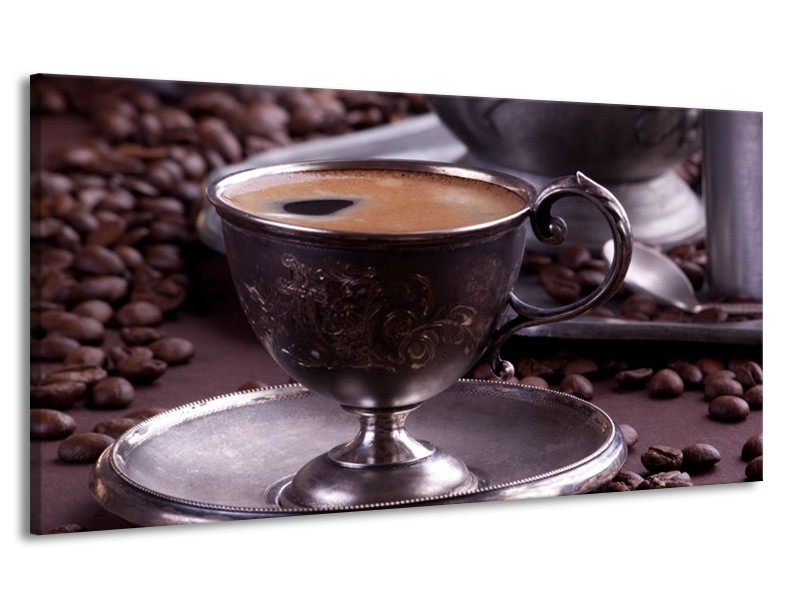 Canvas schilderij Koffie | Wit, Bruin | 170x90cm 1Luik