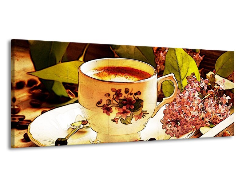 Glas schilderij Keuken | Bruin, Geel | 145x58cm 1Luik