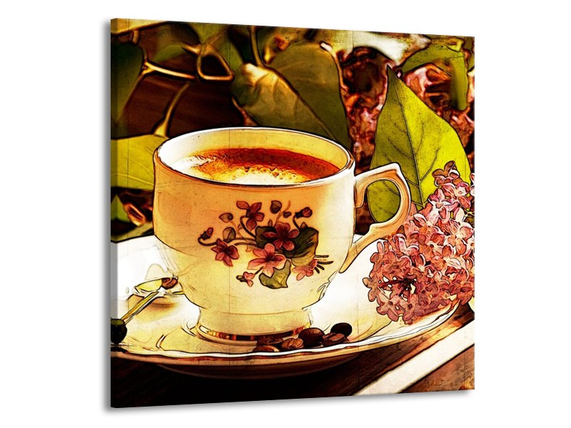 Glas schilderij Keuken | Bruin, Geel | 50x50cm 1Luik