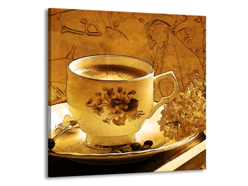 Glas schilderij Keuken | Bruin, Geel | 50x50cm 1Luik