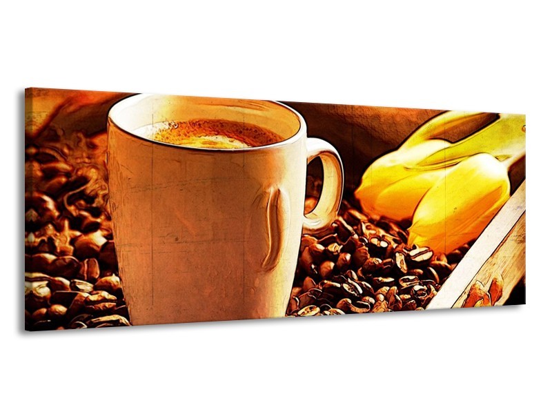 Glas schilderij Keuken | Bruin, Geel | 145x58cm 1Luik