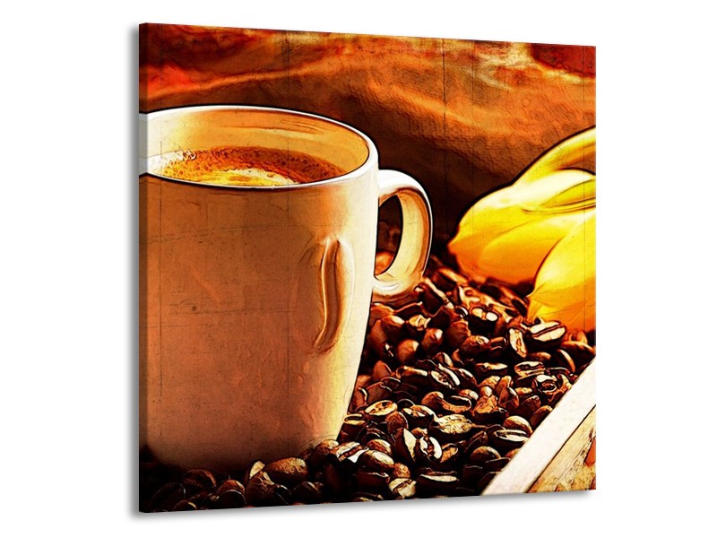 Glas schilderij Keuken | Bruin, Geel | 50x50cm 1Luik