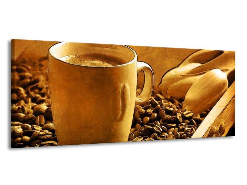 Glas schilderij Keuken | Bruin, Geel | 145x58cm 1Luik