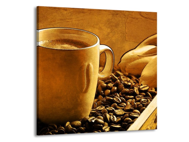 Glas schilderij Keuken | Bruin, Geel | 50x50cm 1Luik