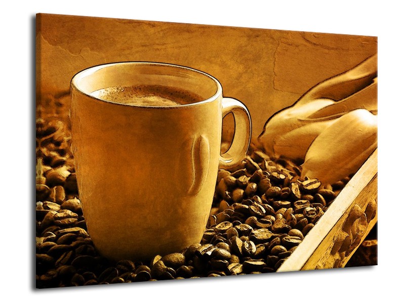 Glas schilderij Keuken | Bruin, Geel | 70x50cm 1Luik