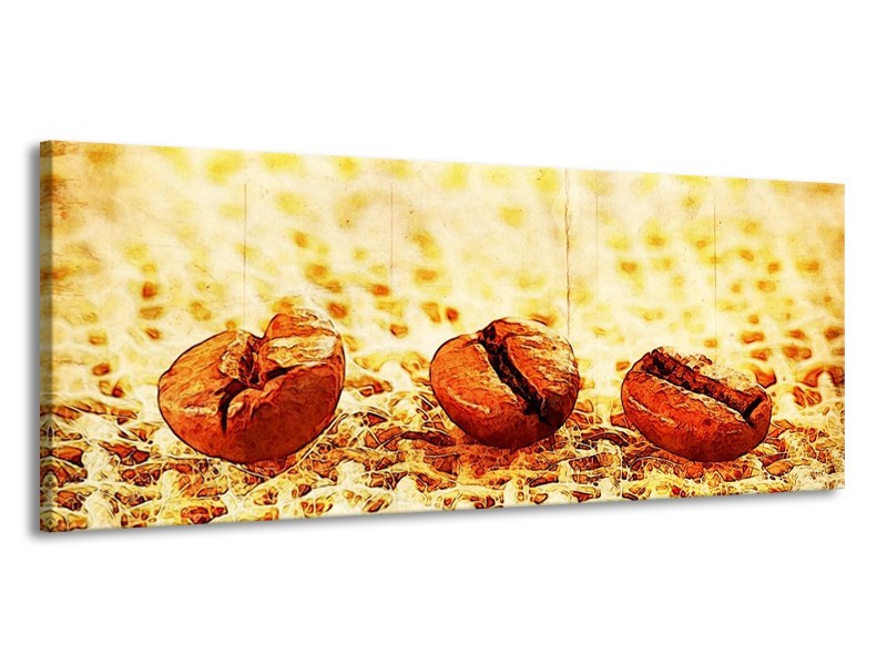 Glas schilderij Keuken | Bruin, Geel | 145x58cm 1Luik