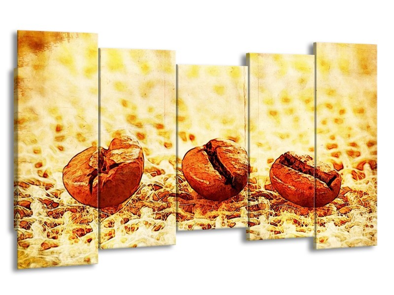 Glas schilderij Keuken | Bruin, Geel | 150x80cm 5Luik