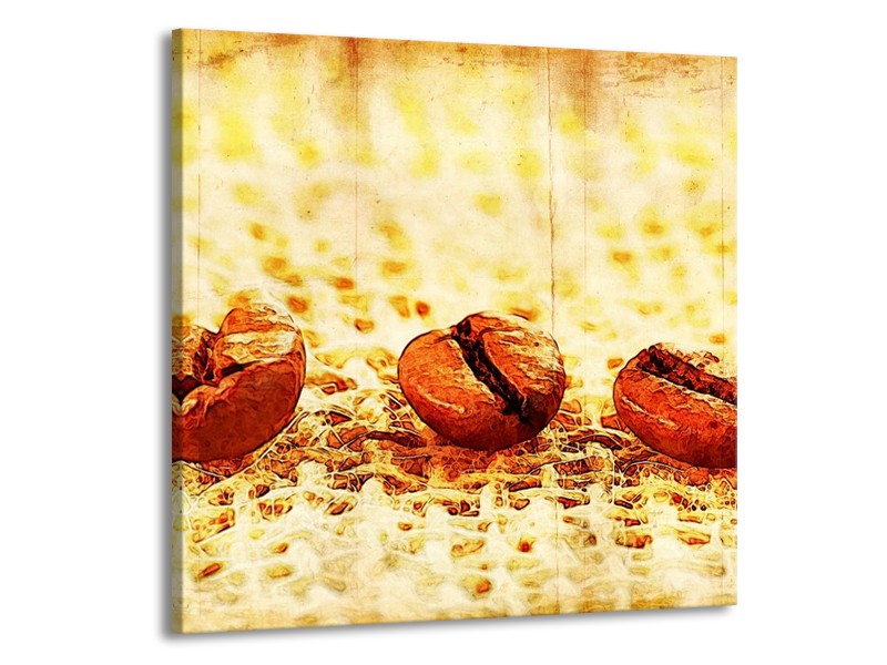 Glas schilderij Keuken | Bruin, Geel | 50x50cm 1Luik