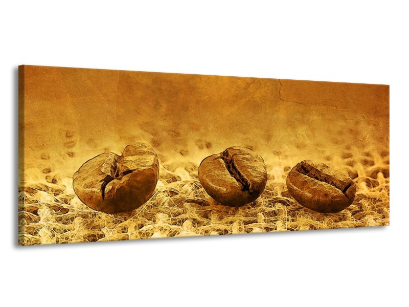 Glas schilderij Keuken | Bruin, Geel | 145x58cm 1Luik