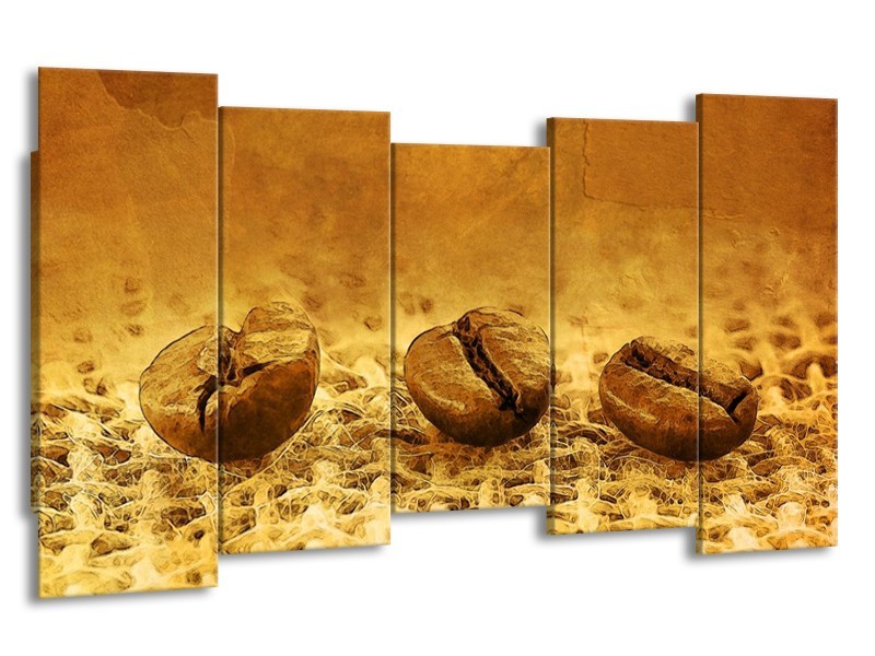 Glas schilderij Keuken | Bruin, Geel | 150x80cm 5Luik