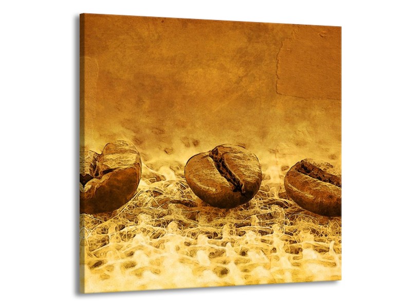 Glas schilderij Keuken | Bruin, Geel | 50x50cm 1Luik