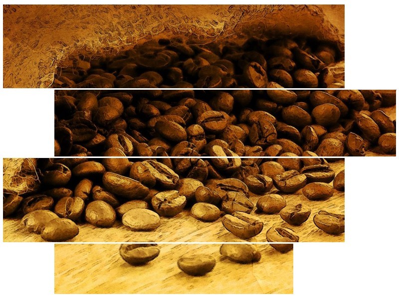 Glas schilderij Keuken | Bruin, Geel | 115x85cm 4Luik