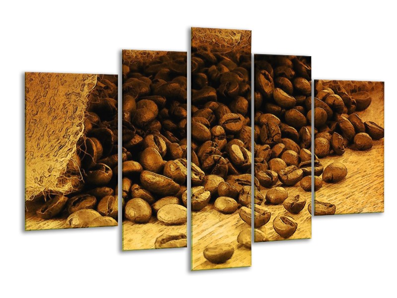 Glas schilderij Keuken | Bruin, Geel | 170x100cm 5Luik