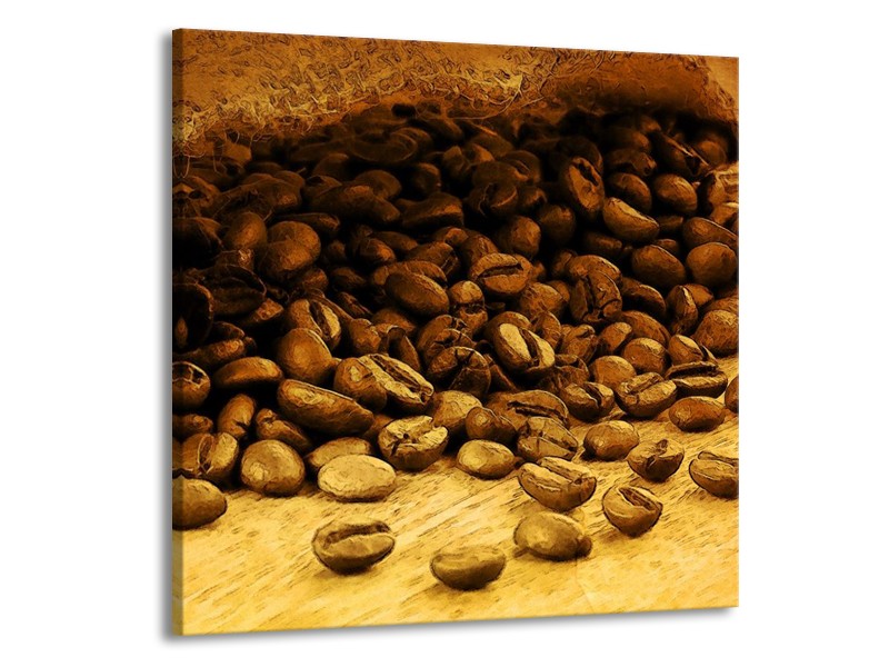 Glas schilderij Keuken | Bruin, Geel | 50x50cm 1Luik