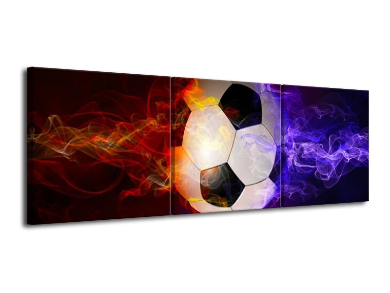 Glas schilderij Spel | Blauw, Rood, Oranje | 120x40cm 3Luik