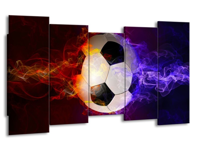 Canvas schilderij Spel | Blauw, Rood, Oranje | 150x80cm 5Luik