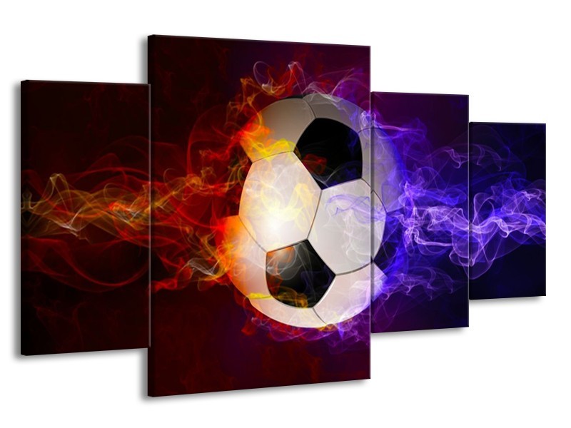 Canvas schilderij Spel | Blauw, Rood, Oranje | 160x90cm 4Luik