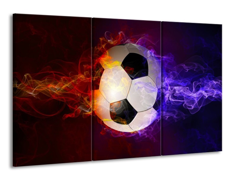 Canvas schilderij Spel | Blauw, Rood, Oranje | 165x100cm 3Luik