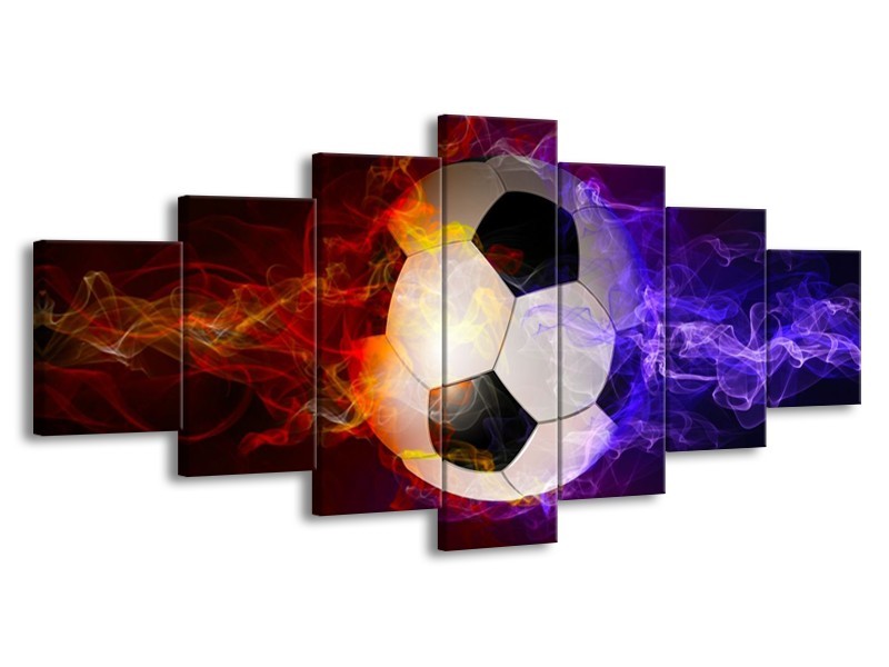 Glas schilderij Spel | Blauw, Rood, Oranje | 210x100cm 7Luik