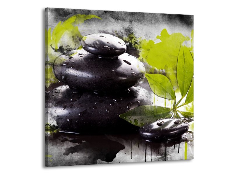 Canvas schilderij Spa | Groen, Zwart, Wit | 70x70cm 1Luik