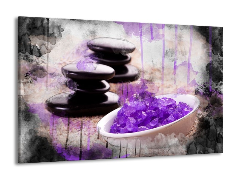 Canvas schilderij Spa | Paars, Wit, Bruin | 140x90cm 1Luik