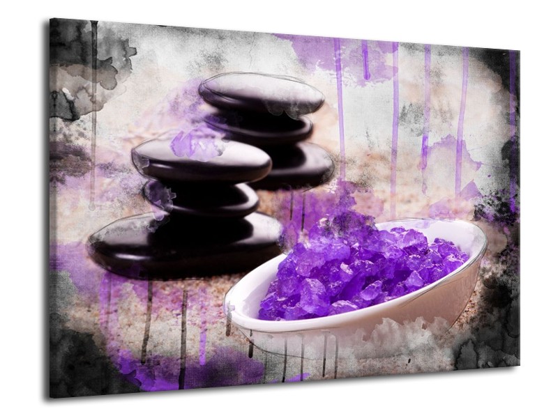 Canvas schilderij Spa | Paars, Wit, Bruin | 70x50cm 1Luik