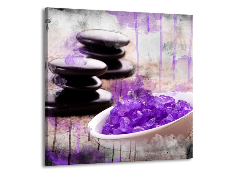 Canvas schilderij Spa | Paars, Wit, Bruin | 70x70cm 1Luik