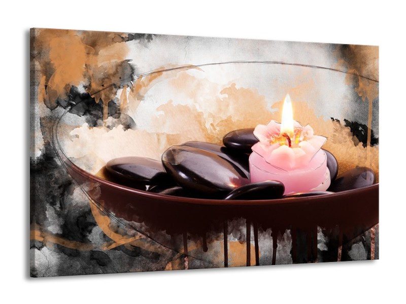 Canvas schilderij Spa | Roze, Bruin, Geel | 140x90cm 1Luik