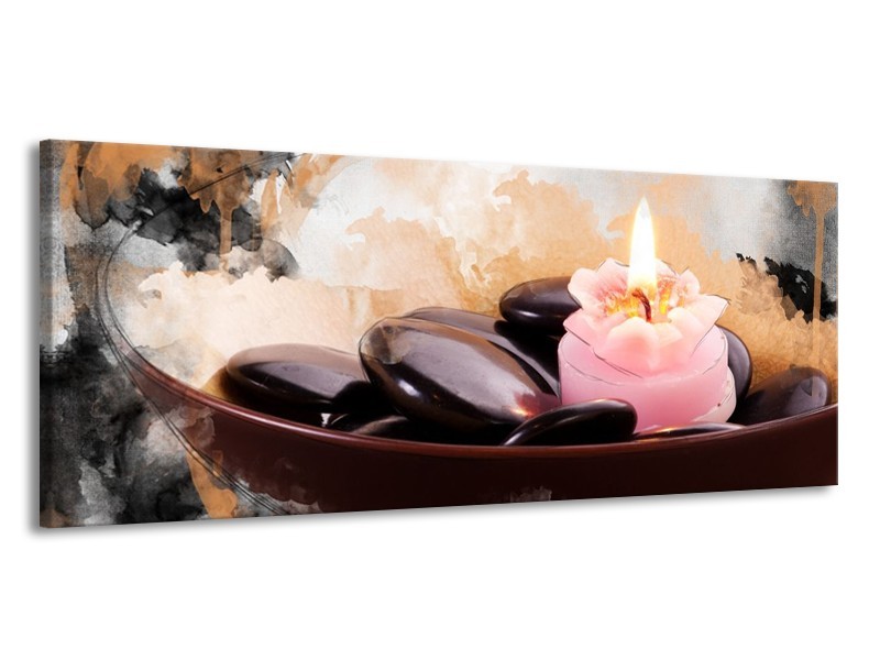 Canvas schilderij Spa | Roze, Bruin, Geel | 145x58cm 1Luik