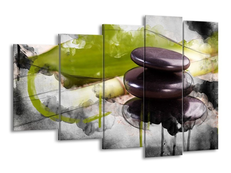 Glas schilderij Spa | Groen, Zwart, Grijs | 150x100cm 5Luik